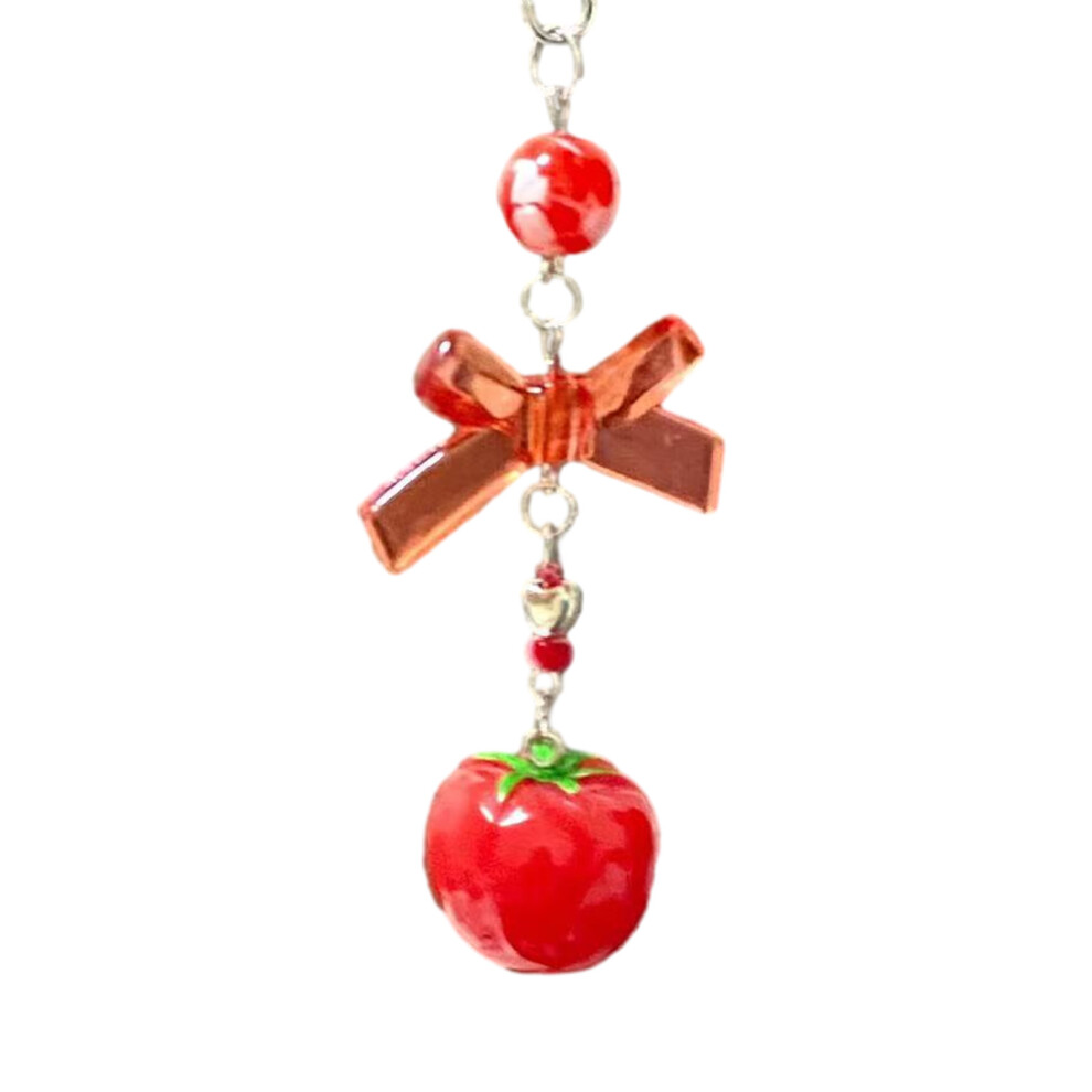 Fashionable Tomato Acrylic Phone Charm Multi Functional Keychain 7704000161077
