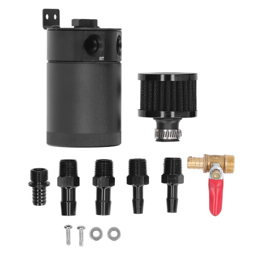 Schwarzer Aluminium-Ölabscheider universal 500ml Luftabscheidersatz kit 2