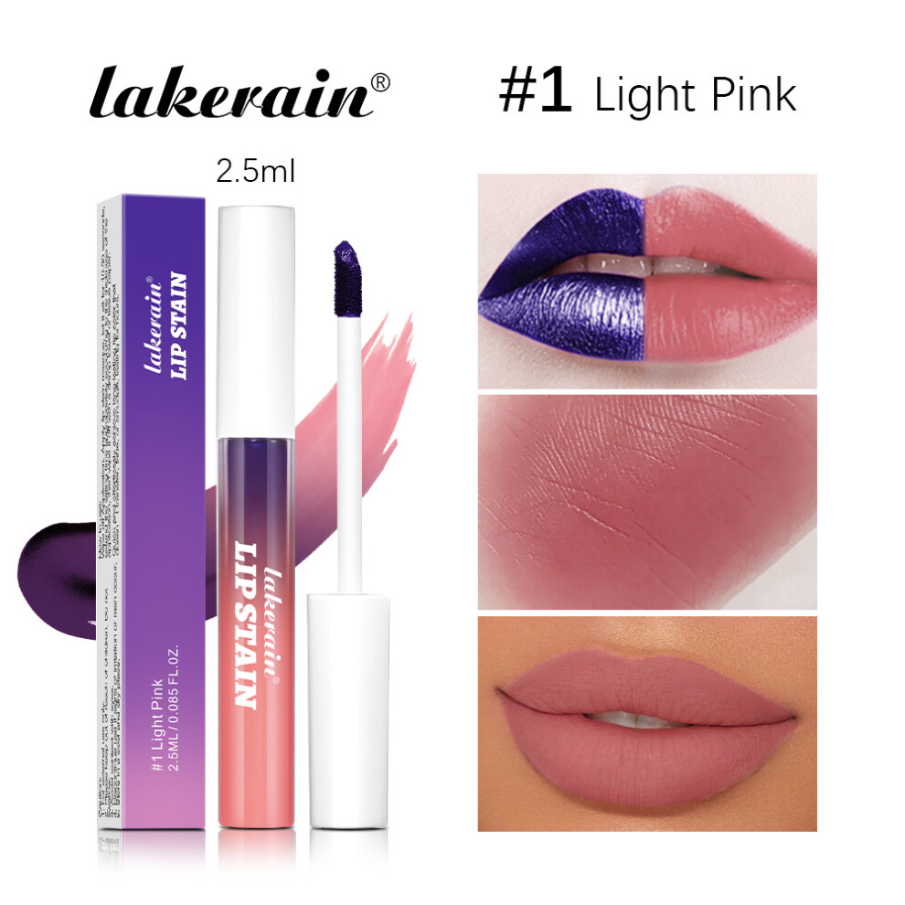 (3PCS-1 Light Pink) 3Pcs Lip Stain Peel Off Set,Lip Liner Stain Long Lasting Waterproof,Lip Tint Stain Wipe Off Transfer Proof