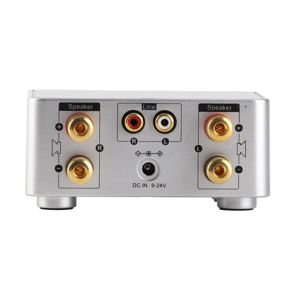 100W Bt 5.0 Mini Stereo Amplifier, Silver, Compact 11X7x4.5cm 4291362338979