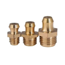 Grease Nipples 1PC Brass Grease Nipple M4-M20 Metric Male Thread Straight Elbow Oil Zerk Fitting(Straight,M8X1) M8X1 Straight 0