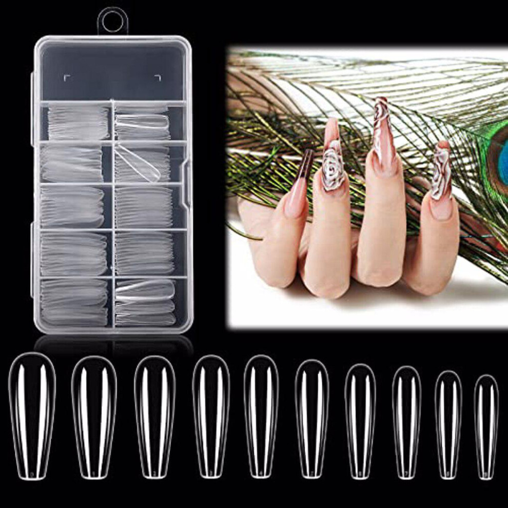 100 Pieces False Nail Extension Fake Fingernail Tips Beauty Artificial