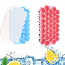 Forma de gelo em formato de favo de mel, com tampa protetora para congelamento, ideal para aprimorar coquetéis, design empilhável, silicone livre