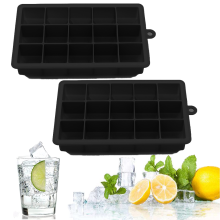 IJsblokjesvormen, BPA-vrij, met nauwsluitende vorm en afneembaar deksel voor het koelen van cocktails, ijskoffie en meer. Flexibele ijsblokjes voor