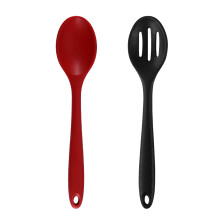 Kochbegleiter: Silikonlöffel, antihaftbeschichtet, ergonomisch geformt, hitzebeständig, spülmaschinenfest, 2-teilig, Nylon, flexibler Griff,