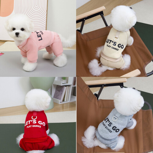 Dog Pullover Elastic Jumpsuit for Medium Dogs for Winter-Red XL 2