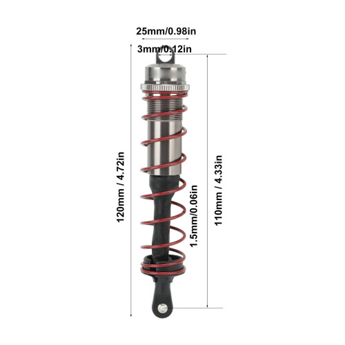 2 Stück verstellbare Aluminium-Frontstoßdämpfer für 1/8 RC-Autos 1