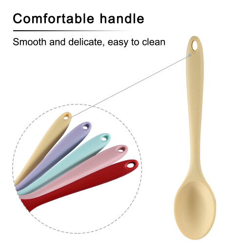 Colher de silicone com design ergonômico, perfeita para misturar, cozinhar e servir com estilo. 2