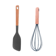 Chef's Choice Silikon-Kochlöffel, ergonomisches Holzgriff-Design, hitze- und kratzfest, ungiftig für sicheres Kochen, leicht zu reinigen