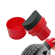 Tyre Shine Sponge - Premium Applicator for Car Detailing, Ergonomic Foam Pad, Easy Grip Tyre Care Tool with High Density, Reusable and Stable Red