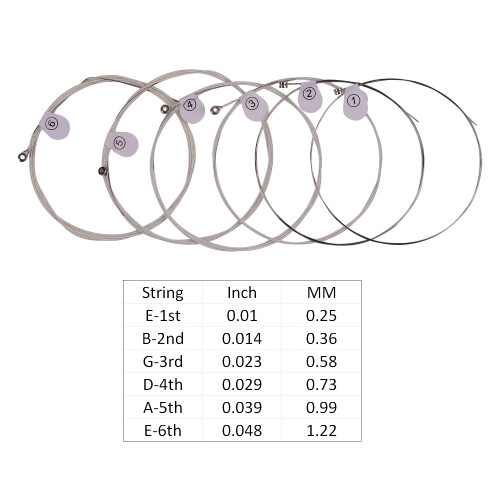 6 String Acoustic Set DUS-010 - Bright Tone Soft Play Silver Wound