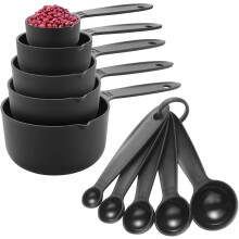 Tazas y cucharas medidoras codificadas por colores, juego apilable de 10 sin BPA para una identificación precisa y rápida, marcas de tamaño