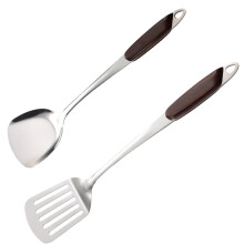 Suppeøsesæt af høj kvalitet, langt skaft i rustfrit stål med hulske til gryde, skridsikkert greb, ergonomisk design, tåler opvaskemaskine,