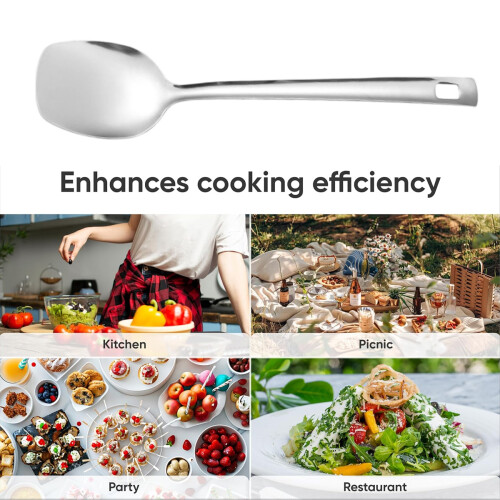 Heat Resistant Cooking Utensils with Comfort Grip, Stainless Steel ...