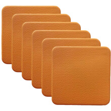 Elegantes porta-copos de couro, conjunto de 6 porta-copos de couro PU de alta qualidade com superfície antiderrapante, design quadrado clássico,