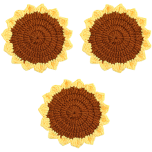 Sonnenblumenpracht, funktionale und modische handgefertigte Getränkeuntersetzer, zum Schutz von Tischplatten und als Dekoration, 4er-Pack