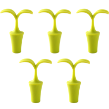Protetores de Vinho Elegantes, Conjunto de 5, Tampas de Silicone para Garrafas de Vinho que Garantem Vedação Hermética e à Prova de Vazamentos,