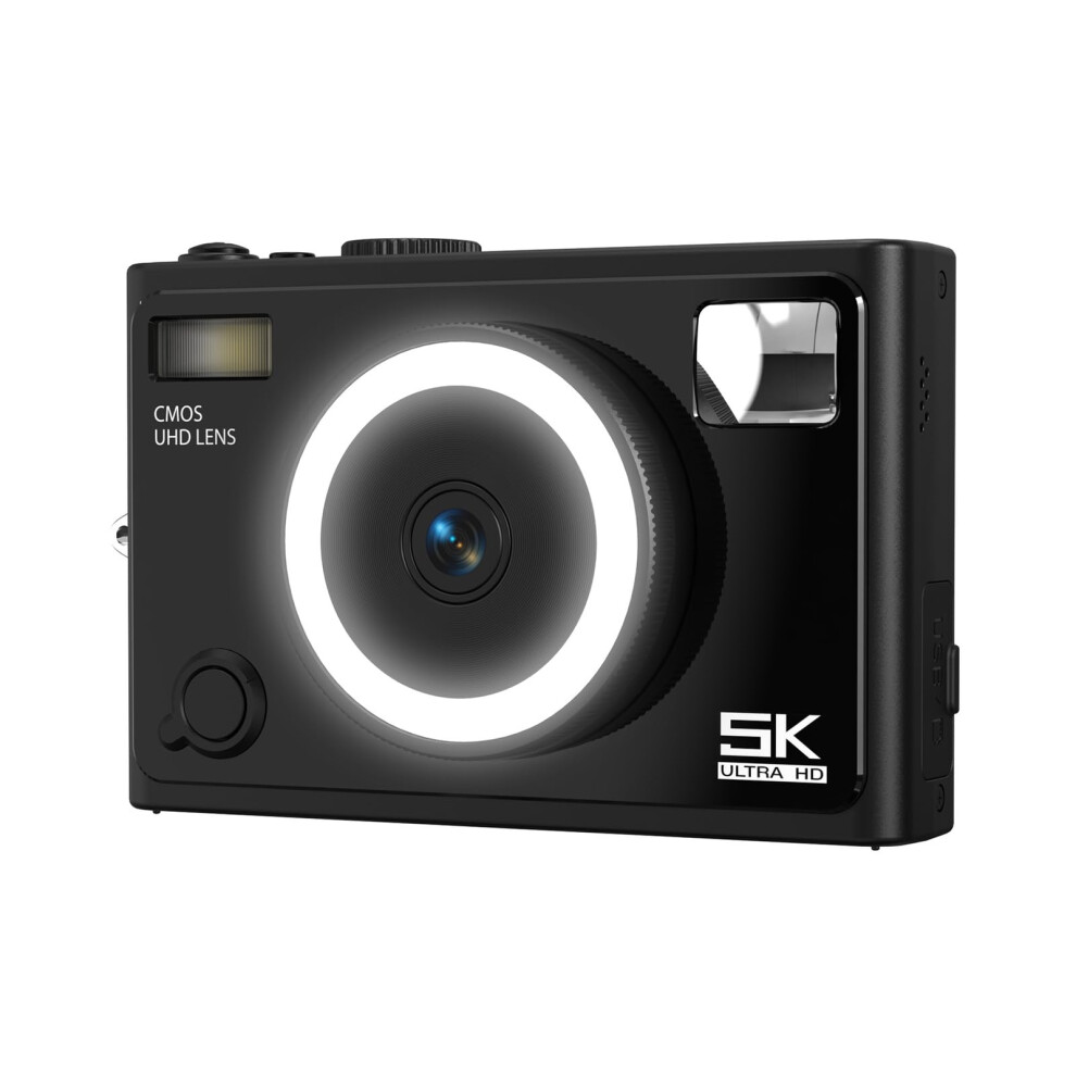 5K Digital Camera 64Mp 2.8In Screen With Beauty Filter And 18X Zooming For Photos And Videos In Any Setting Autofocus Vlogging Camera Black 9067246788698