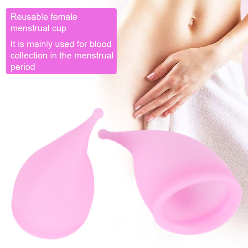 Pink Ladies Reusable Silicone Menstrual Cup Safe Comfortable L S For Women