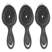 3 Stück Schmerzfreie Paddle Haarbürste Anti-Staub Entwirrer Nass- und Trockenkam, Schwarz