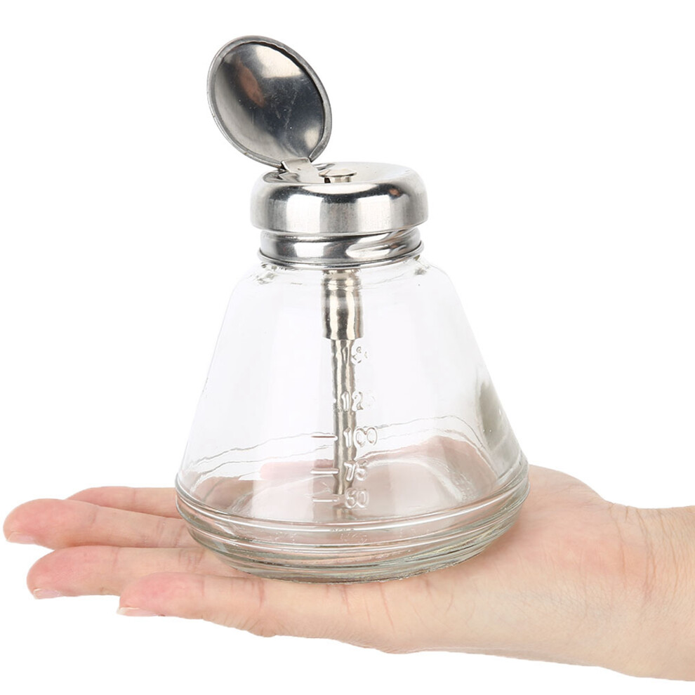 150ml Transparent Glass Nail Art Pump Dispenser â Compact & Durable