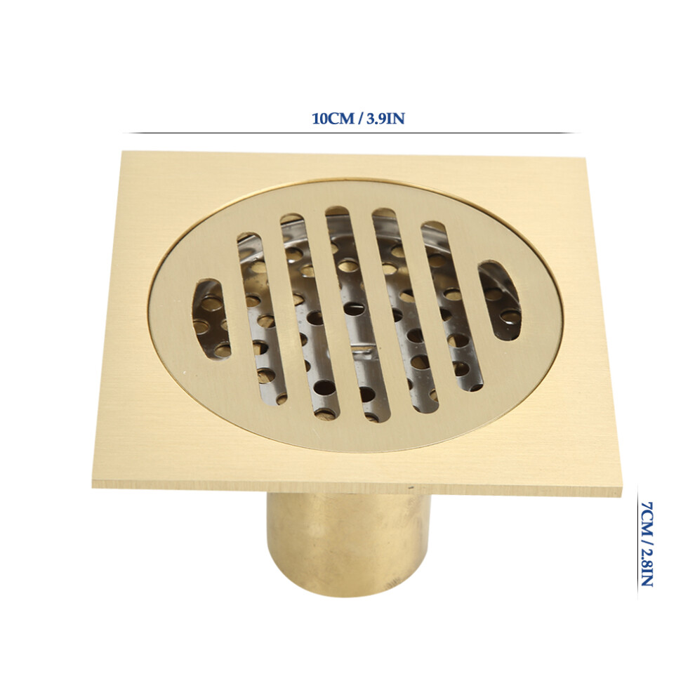 Bathroom Square Floor Drain Anti Odor & Clog Durable Plastic 10Cm X 10Cm Grey 5021362357880