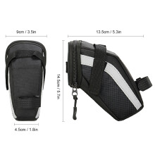 Fahrrad-Satteltasche 14,5x13,5x9cm, Oxford-Gewebe, Reflexstreifen