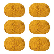 6Pcs Knitting Yarn Crochet Yarn Skein Soft Acrylic Yarn-56 gold