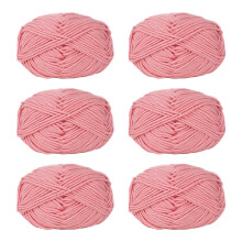 6Pcs Crochet Yarn, Acrylic Soft Yarn 50g/Roll,-86 flesh pink