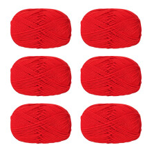 6Pcs Knitting Yarn Thread 50g/Roll Soft Crochet-20 vermilion
