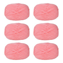 6Pcs Knitting Yarn Thread Soft Crochet Thread-02 dark pink
