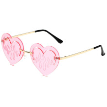 Halloween Heart Glasses Waves Sunglasses Dripping Sunglasses Party Masquerade Cosplay Party For Kids Gold frame powder