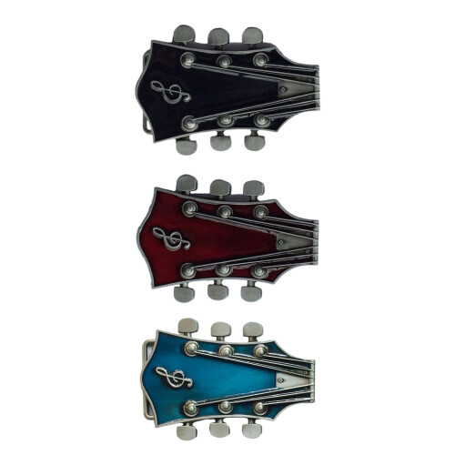 Creatively Guitar Shape Buckle Belt DIY Components Western-Red 1