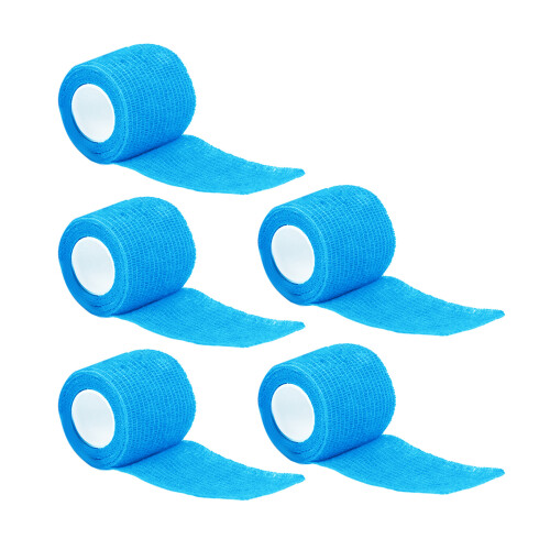 5 Pcs Elastic Cohesive Bandage Self Adhesive Bandage-sky blue
