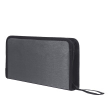 Portable CD DVD Case- 80 Capacity Mercerized Fabric CD Storage Bag Holder Zipper Gray