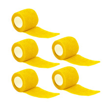 5 Pieces Self Adhesive Bandage Elastic Cohesive Bandage-Yellow