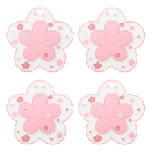 Einzigartiger japanischer Kirschblüten-Untersetzer, dreidimensionales Prägedesign, rutschfestes PVC-Material, isolierend, für Heimdekorationen und