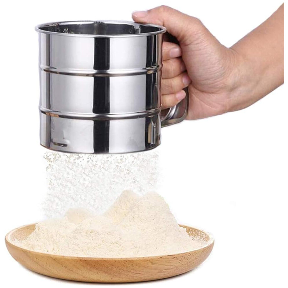 Silver Strainer, Odorless Stainless Steel, Double-Layer Sieve For Removing Impurities, Fiber-Rich Whole Grain Flour, Easy To Clean, Trigger Handle, Id-image-OPC-PN27SSB-NEW