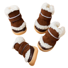 Windproof Dog Shoes with Magic Tape Closure Anti Slip-brown XL