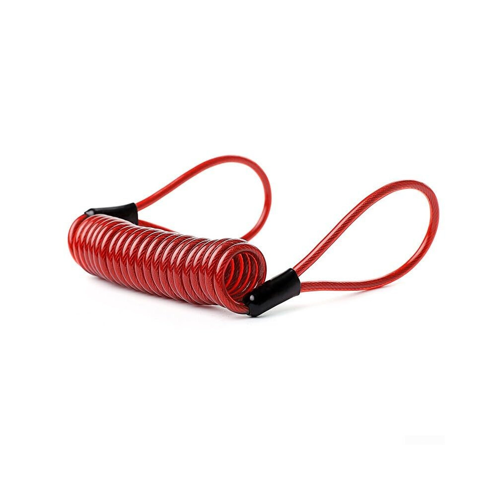 For 120Cm Anti Theft Security Cable For Motorcycle Disc Brake Lock With 2 Looped Ends, Compatible With Scooters And Bicycles(Red) Red 9339159285503