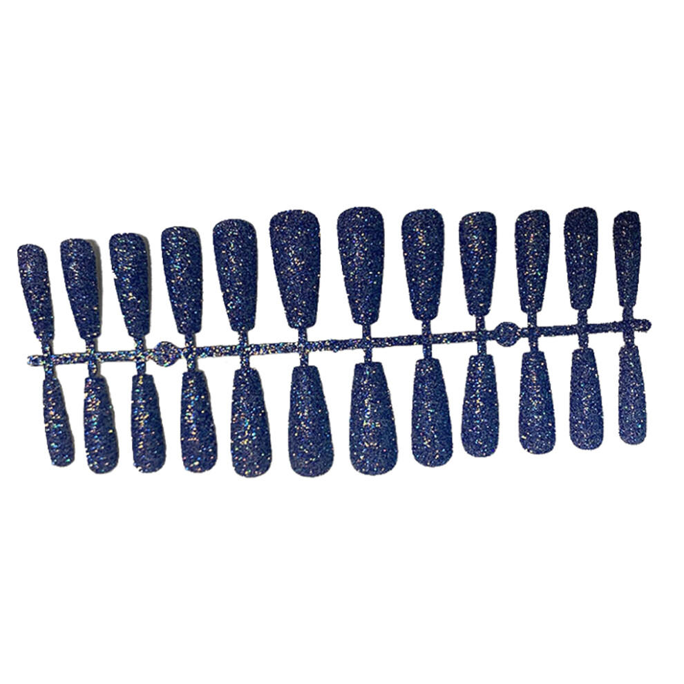 Dark/Blue ( Blue) 24 Pieces False Nails Artificial Nail Tips Fingernail Decal Manicure