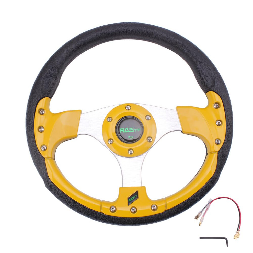 Car Steering Wheel Universal 13 Inch Auto Racing Steering Wheels Drifting Sport Wheel(Yellow) Yellow 9067246789633