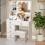 Dresser Table Vanity Makeup Desk LED Light Mirror 4