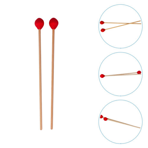 2St Marimba Stokjes Rood Beukenhout Nylon Voor Percussie 2