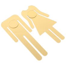 1 Paar Unisex Badkamertekens Goud Zelfklevend Acryl Thuis Hotel