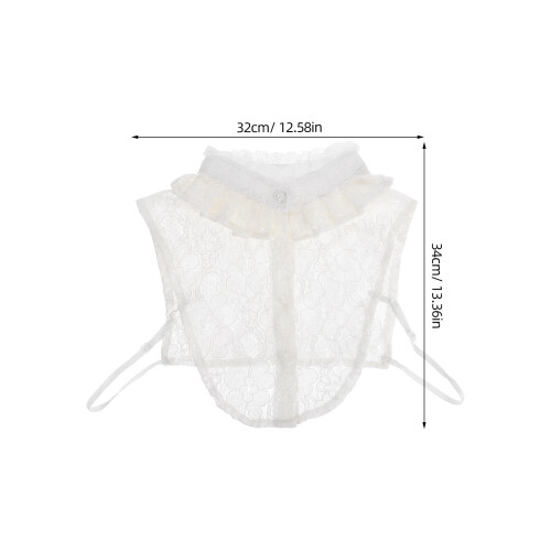 Donna Camicia Colletto Finto in Bianco 1