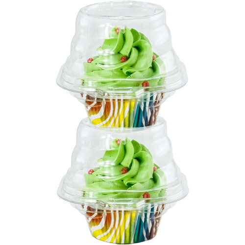 Ατομικά δοχεία για cupcakes, στοιβαζόμενα, διαφανή, αεροστεγή δοχεία τροφίμων με ψηλό 1