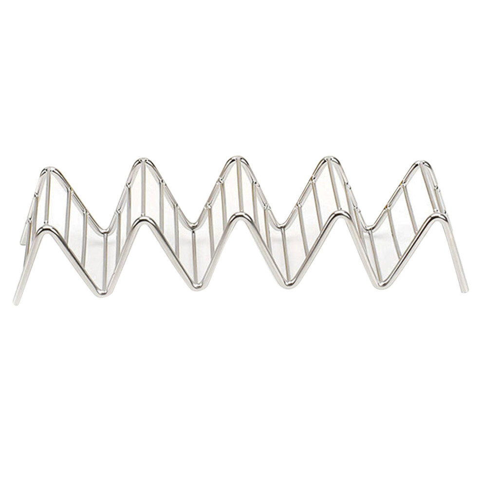 Stainless Steel Keeps Tacos Upright, Rectangle Taco Rank Oven Safe for Commercial or Personal Use Reversible Design Dishwasher Safe (6.3x22.5x4.5cm)-image-OPC-PN28B6G-NEW