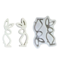 Handgemaakte Cement Gips Konijntjes Standbeeld Mold Easters