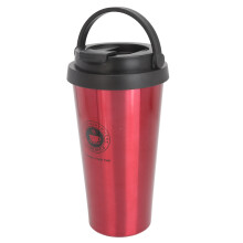 Isolierter Edelstahl-Reise-Kaffeebecher 500ml Rot mit Deckel